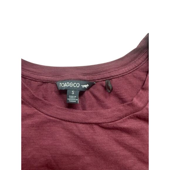 Toad & Co Small Maroon Dress w/ Pockets Stretch Lyocell Organic Cotton - Picture 4 of 5